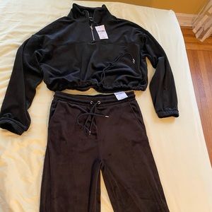 2 pc black velvet outfit...